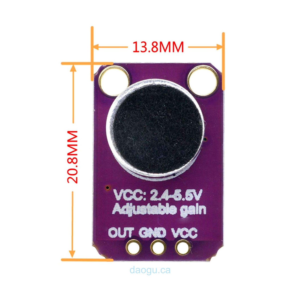 Module Micro Max4466 GY-MAX4466 electret microphone amplifier MAX4466 adjustable amplifier ...