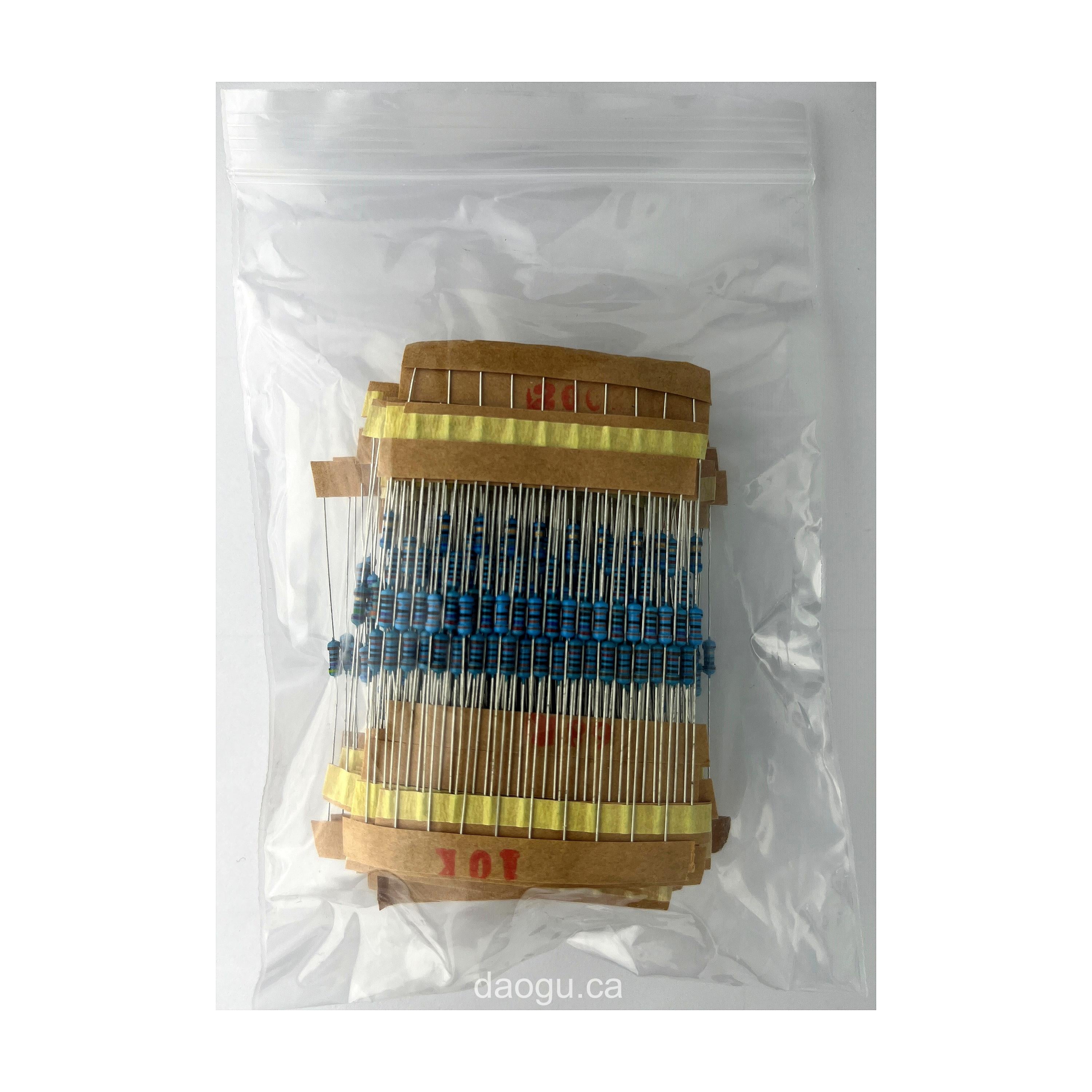 0.25W Resistor Kit 1/4W Resistor Assortment 1Ω–1MΩ Common Values 48 Types 10pcs Each