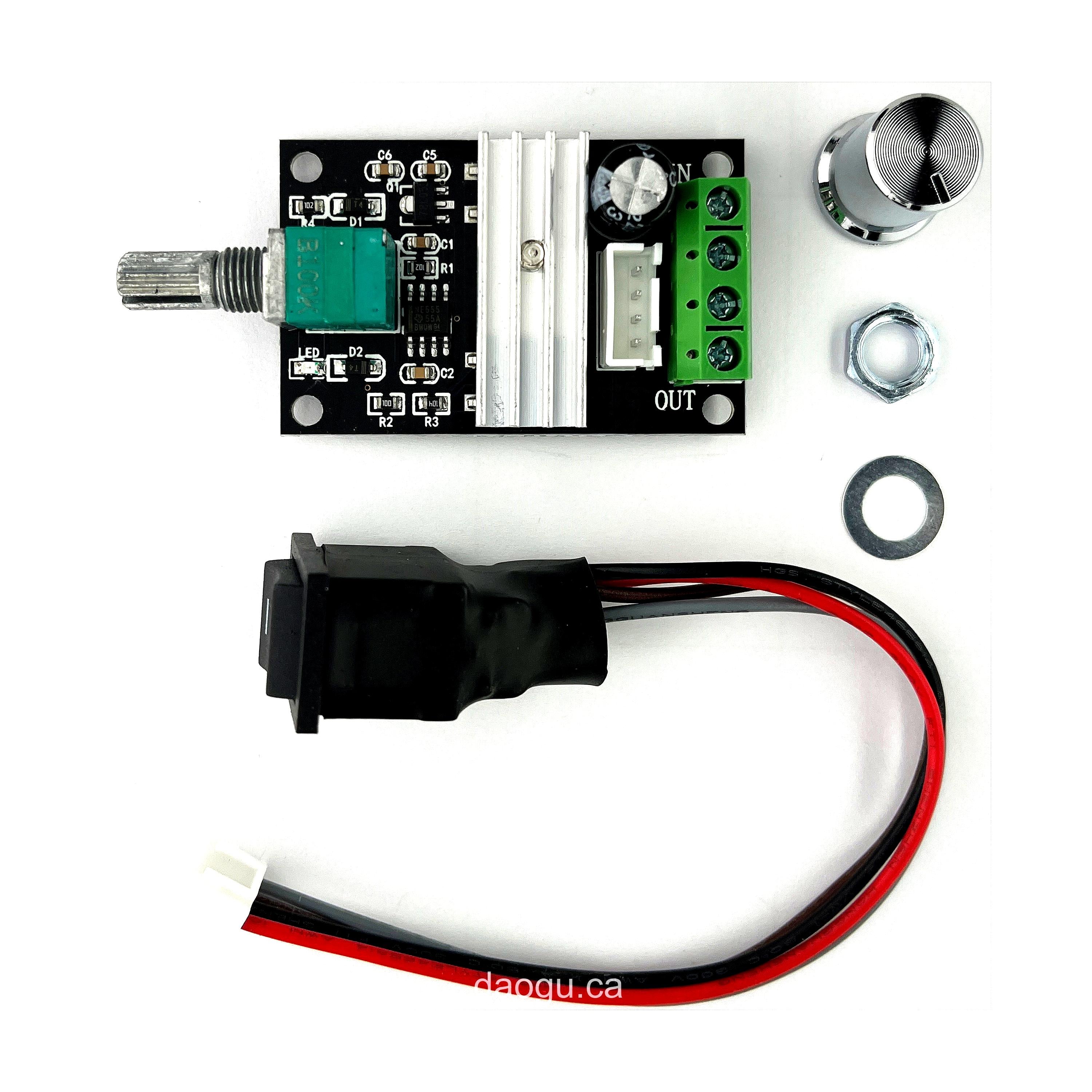 PWM DC Motor Speed Controller 6V 12V 24V 3A Speed Control Switch Forward/Reverse with On/Off Function
