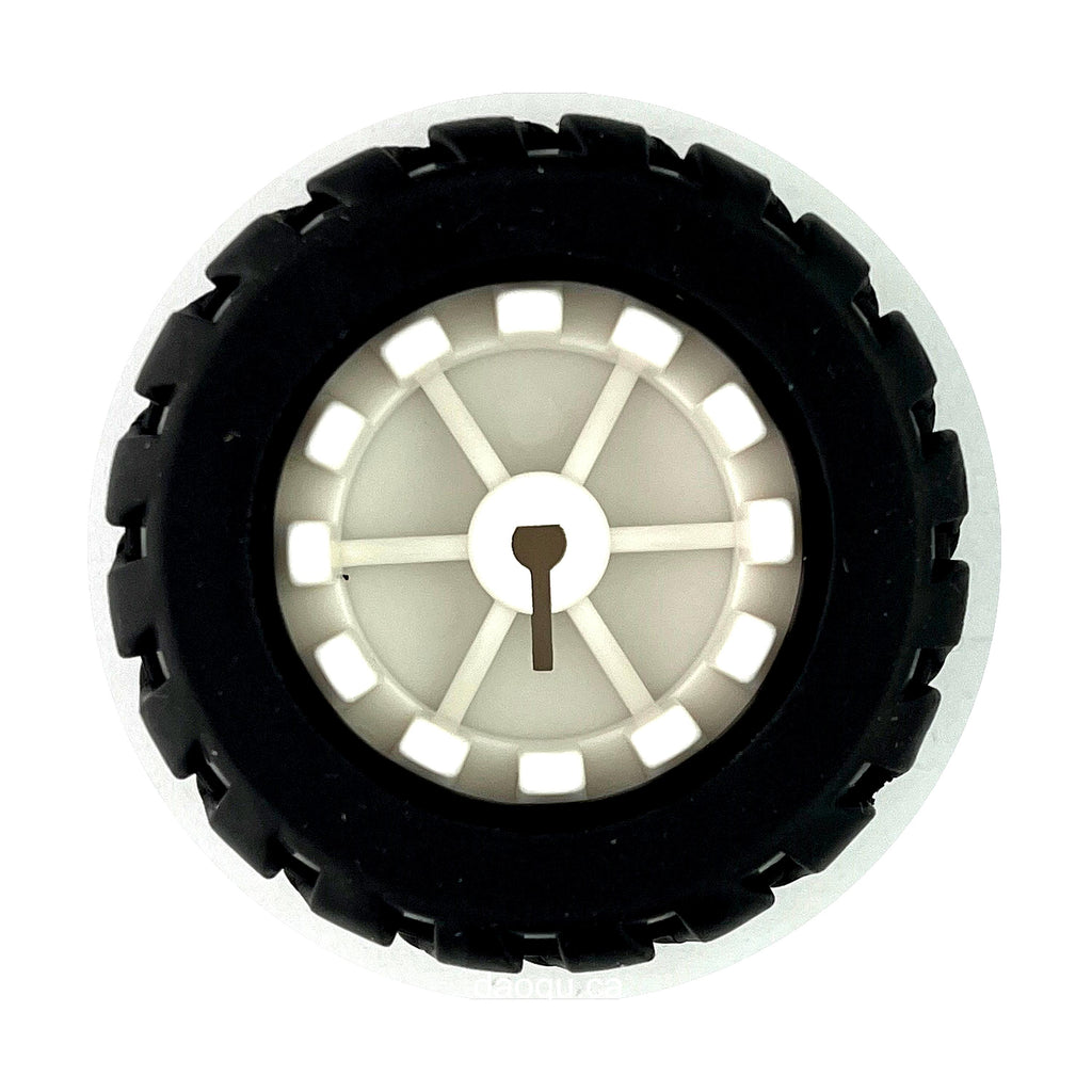 D-Shaped Axle Rubber Tire Robot Accessory 43mm Line Follower Model Car Wheel for N20 Geared Motor