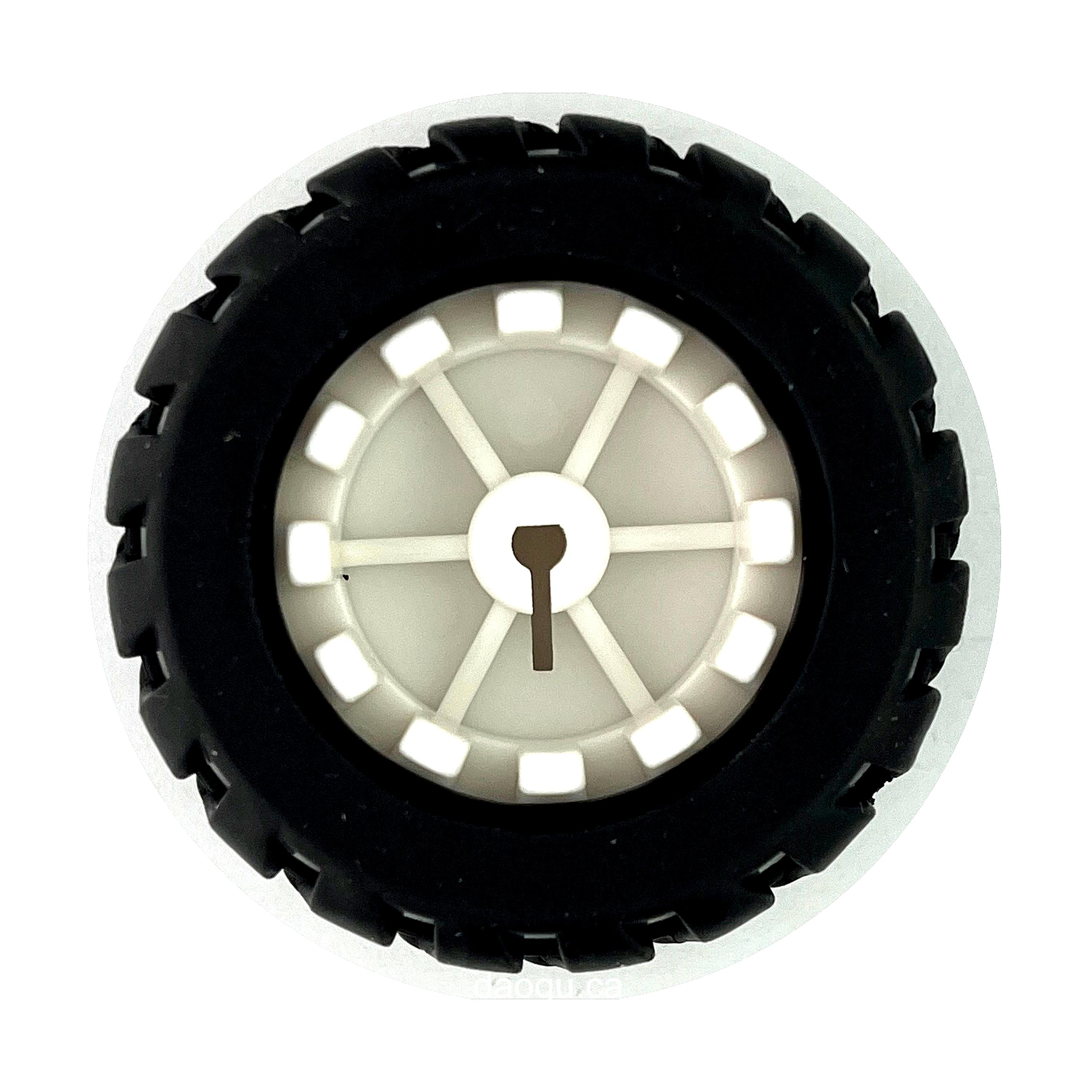 D-Shaped Axle Rubber Tire Robot Accessory 43mm Line Follower Model Car Wheel for N20 Geared Motor