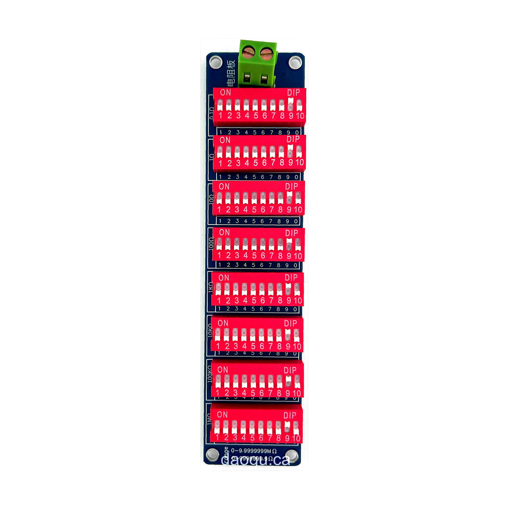 0.1Ω - 9,999,999Ω Programmable Resistor Board Module Eight-Segment 1% Accuracy
