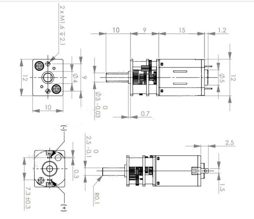 GA12-N20 DC Geared Motor / Micro Gear Motor
