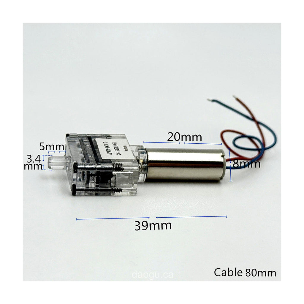 820 Coreless Micro Mini Air Pump Single-Hole Inflator Pump 3V / 3.7V Transparent Precision Aerator Pump