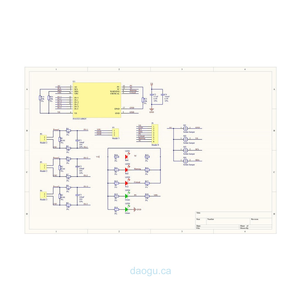 INA3221 Module Triple bidirectional bus Low-side/High-side Voltage/Current/Power Monitor I2C