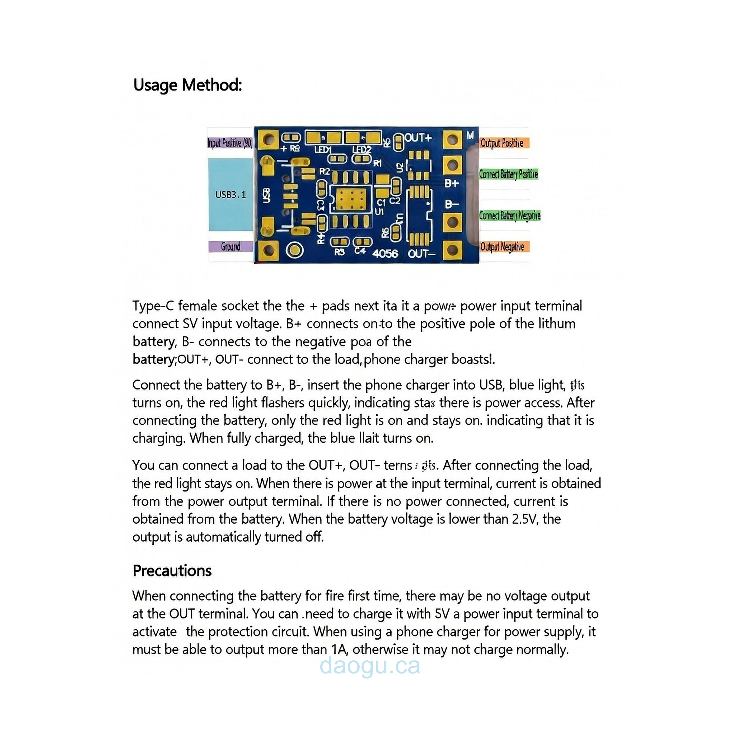 TP4056 1A Lithium Battery Charging Board Module Type-C USB Interface Charging & Protection 2-in-1