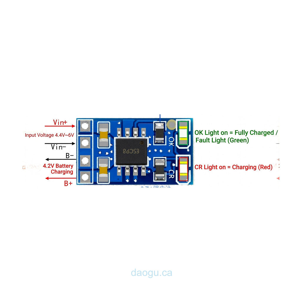 MPPT Solar Charging Board Controller 1A 3.7V / 3.2V 18650 LiFePO4 Lithium Battery Charging Module