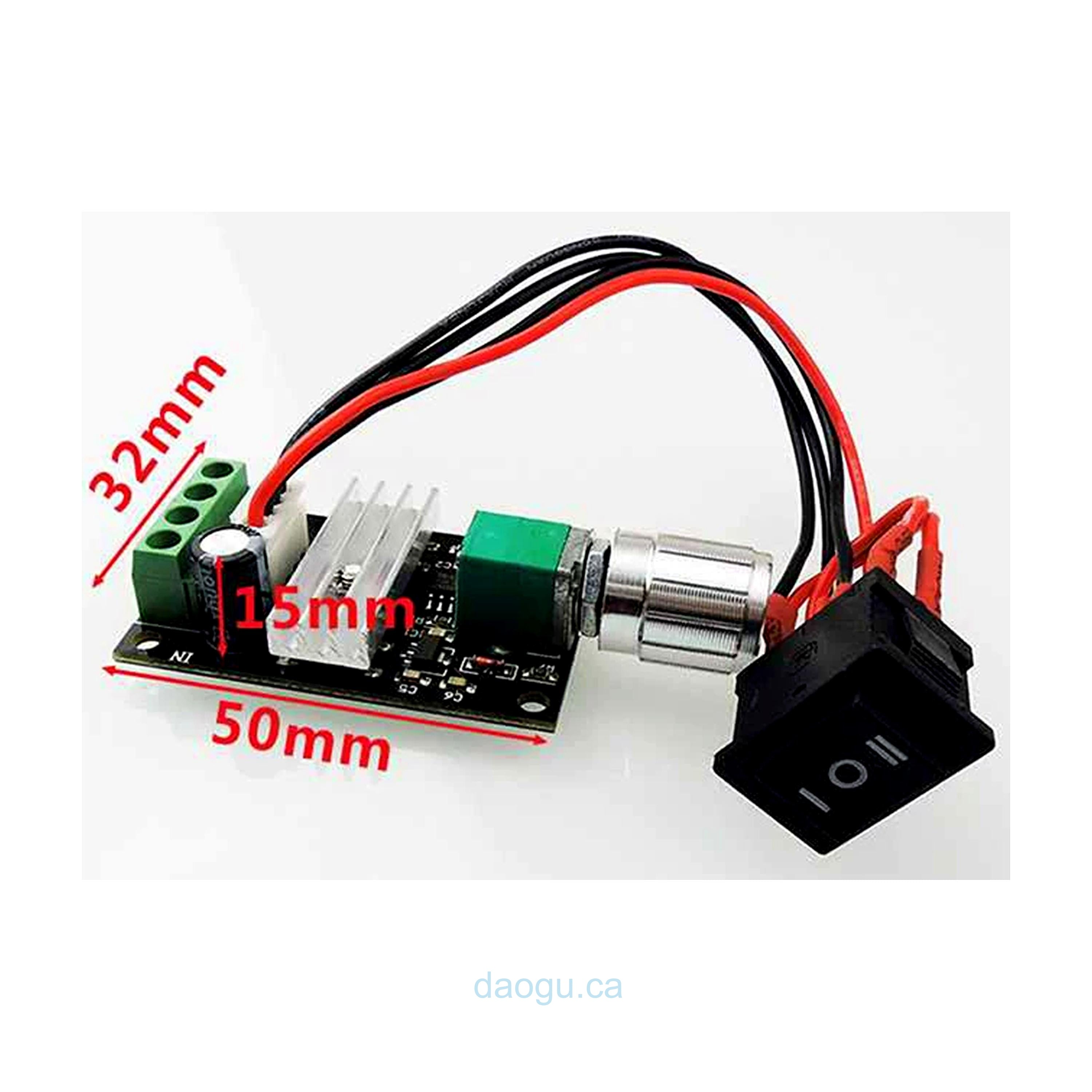 PWM DC Motor Speed Controller 6V 12V 24V 3A Speed Control Switch Forward/Reverse with On/Off Function